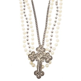 Boland 1980s Madonna Style Jewel Cross Necklace Set