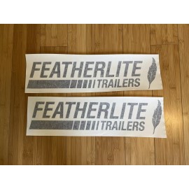 Aftermarket Featherlite Aluminum Trailer Decals (Set 2) Black 24” Replacement Stickers Kit
