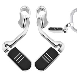 Xitqiooo 1.25" Highway Footpegs, Motorcycle Adjustable Footrest for Harley Davidson Touring Road King Road Glide Street Glide Electra Glide Sportster Softail 1 1/4" Engine Guard Foot Pegs, Chrome