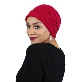 Sombrero de forro polar para mujer, diseño de mariposa, Rojo, M
