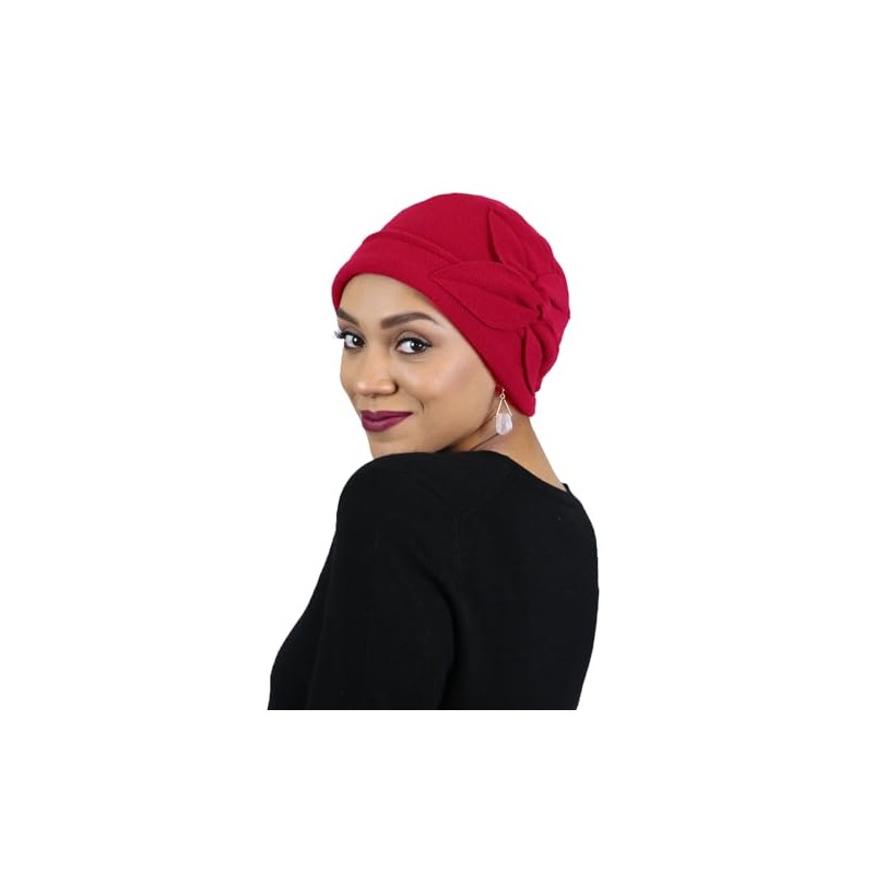 Sombrero de forro polar para mujer, diseño de mariposa, Rojo,