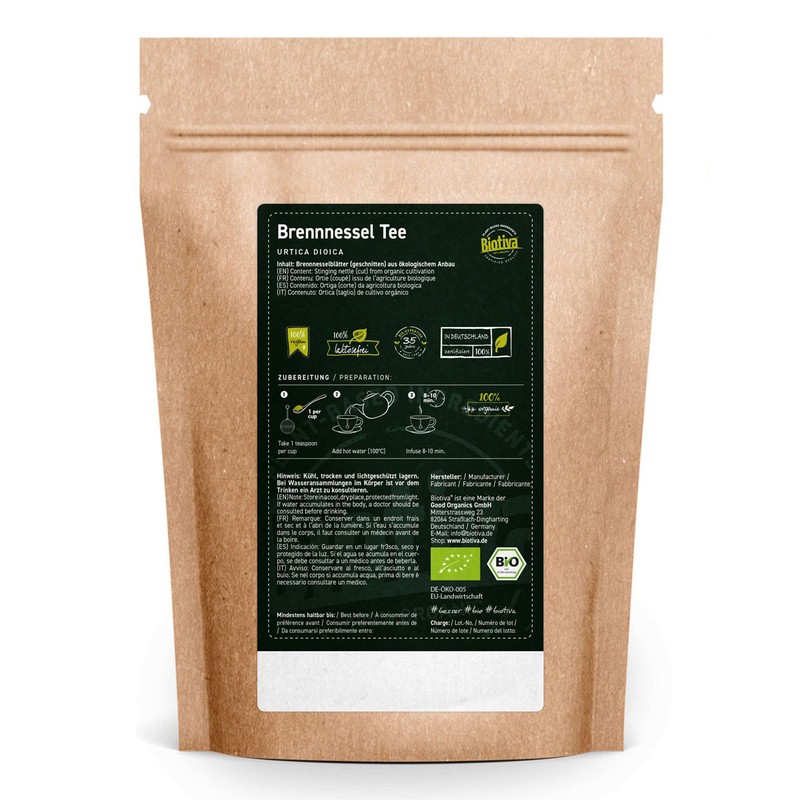 Biotiva Stinging Nettle Leaves Organic Tea 250g - Tea Organic