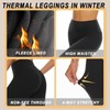 MOREFEEL 3 Pack Thermal Fleece Lined Leggings Women,High Waisted Tummy