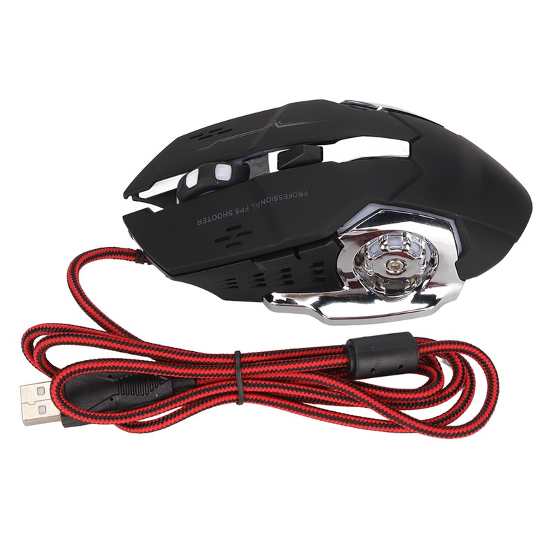 RGB Wired Gaming Mouse Side Key Design 1200DPI RGB Breathing