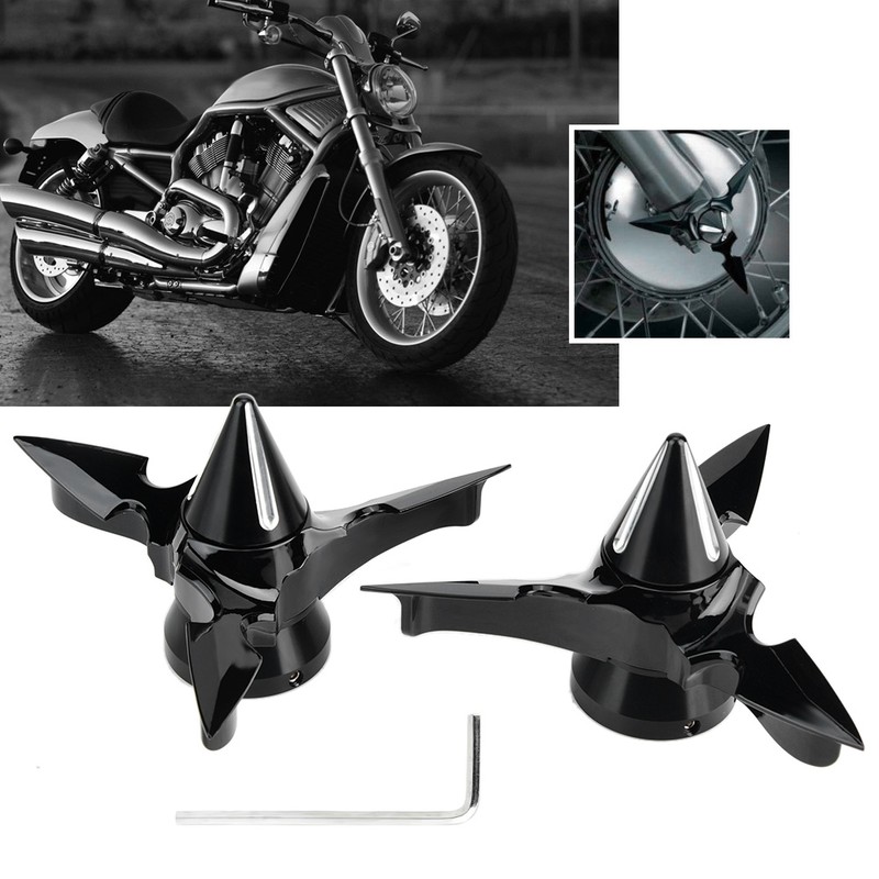 Motorcycle Spinning Front Axle Cap Nut Cover for Softails Electra