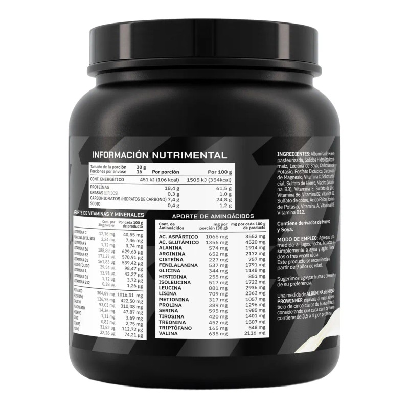 Albumina De Huevo 500 gramos Prowinner Sabor Natural