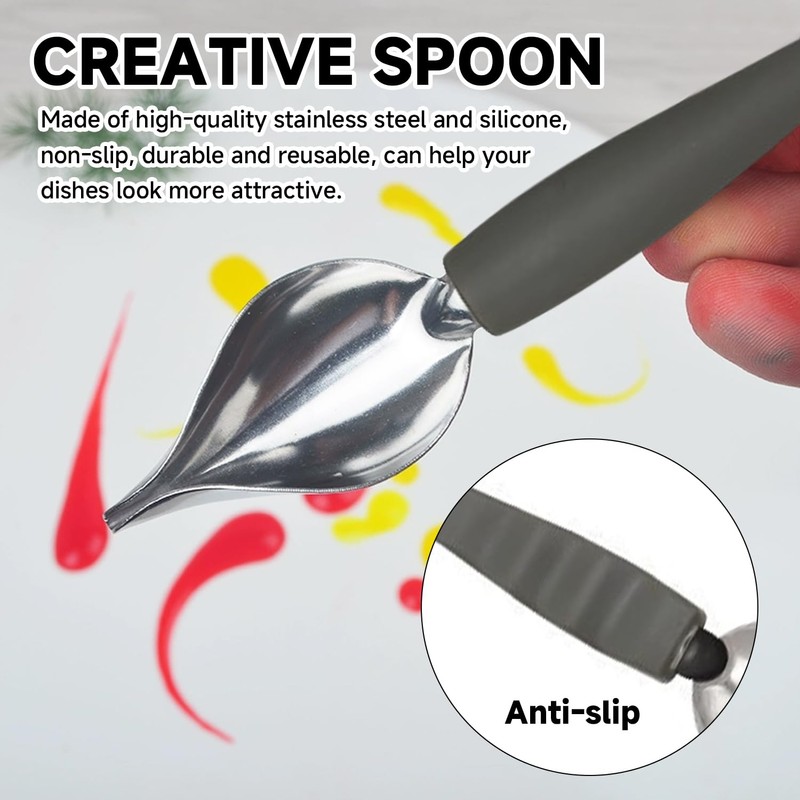 2 Pieces Stainless Steel Spoons Kitchen Utensils Food Serving Tools