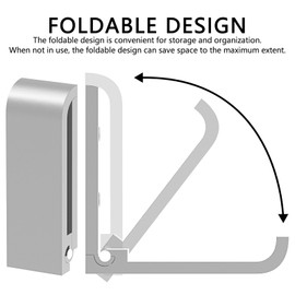 Musiin Foldable Space Aluminum Metal Hook, Guitar Wire Hook, Monitor Headphone Hook, Silver (Two Packs)