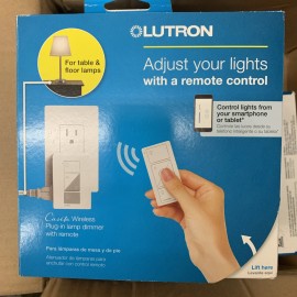 Lutron Wireless Plug-in Lamp Dimmer with Remote P-PKG1P-WH - NEW SEALED