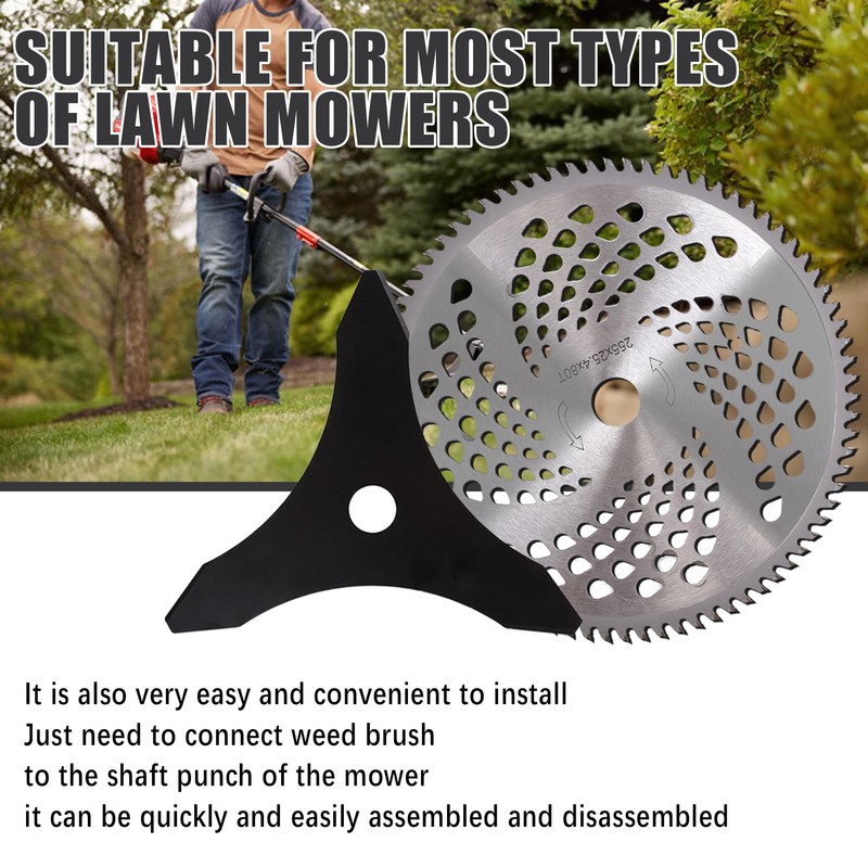 10" x 3 Teeth Carbon Steel Brush Cutter Blades &