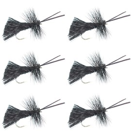 The Fly Fishing Place Black Goddard Caddis Classic Trout Dry Fly - Set of 6 Flies Size 16
