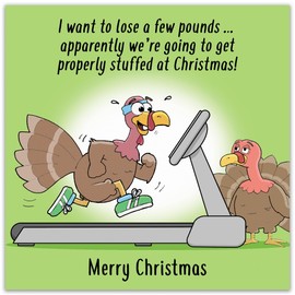 Twizler Funny Christmas card with Turkey - Merry Christmas Card – Humour Christmas Card –Xmas Card – Happy Christmas Card – Womens Christmas Card – Mens Xmas Card – Male Christmas Card