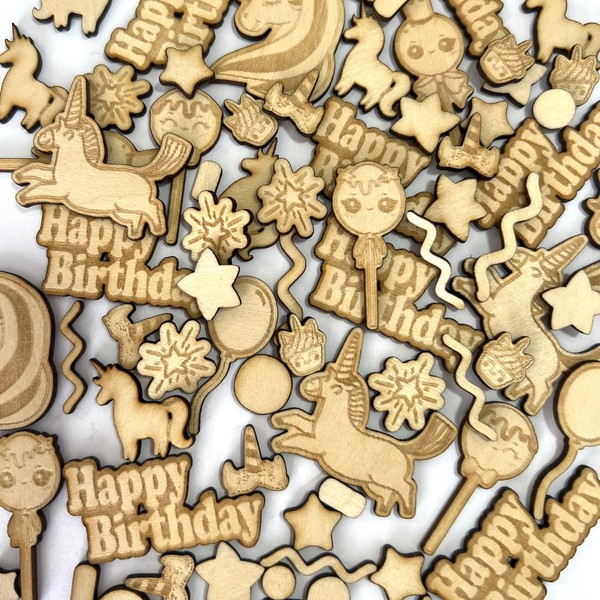 DIWULI Wooden Table Confetti Happy Birthday Unicorn Set | Made