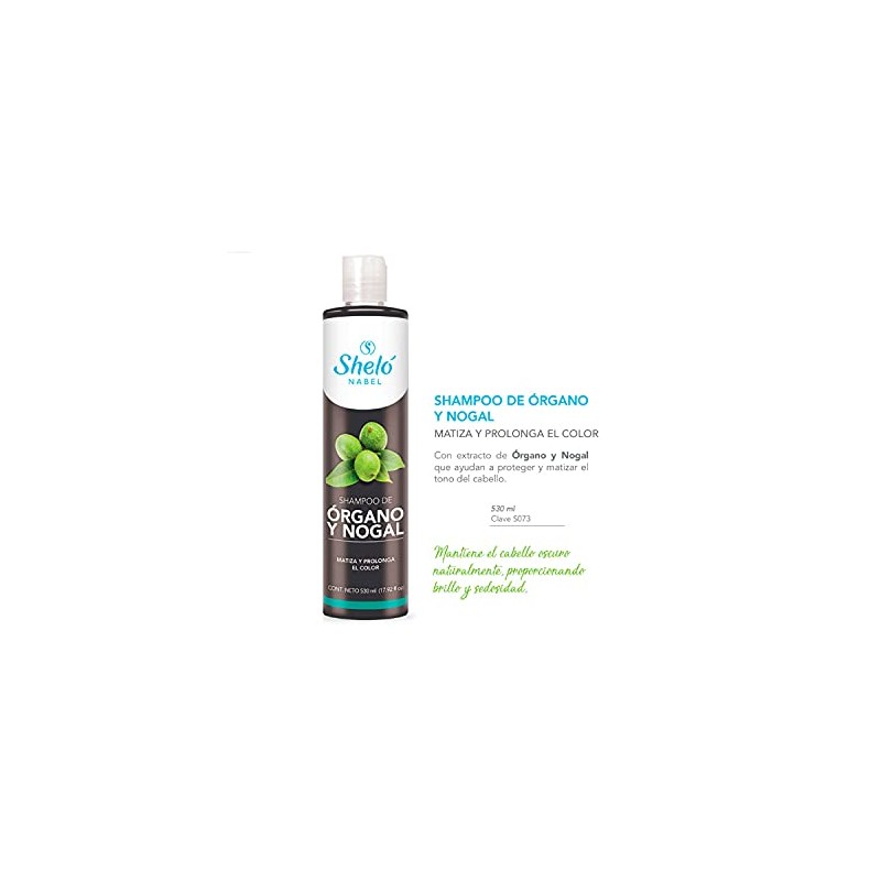 Shampoo De Órgano Y Nogal 530ml Cabello Teñido Matiza Oscuro
