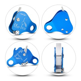 Climbing Ascender Fall Protection Belay Device Climbing Rope Grab for Rock Climbing Mountaineering Tree Arborist Expedition Caving Rescue Aerial Work (Blue)