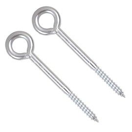 TERF® 12mm X 190mm Welded Screw Eye 12mm X 190mm Heavy Duty Zinc Plated Steel Screws in Eye bolt - Pack of 2