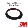 Brickyard Automotive 1/4'' X 20 ft HALF ROUND BLACK TRIM