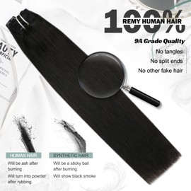 Moresoo 7 x Smooth Full Head Remy Human Hair Extensions, Clip-In Weft Human Hair Extensions, 120 g