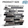 5-Sheet Glass Backsplash Tiles, 5 Square Feet Black Glass Mosaic