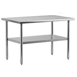 Entcook Stainless Steel Table for Prep & Work, 30 x 24 Inches, Metal Kitchen Table, NSF Commercial Heavy Duty Table with Under Shelf for Commercial Kitchen, Restaurant, Hotel and Garage