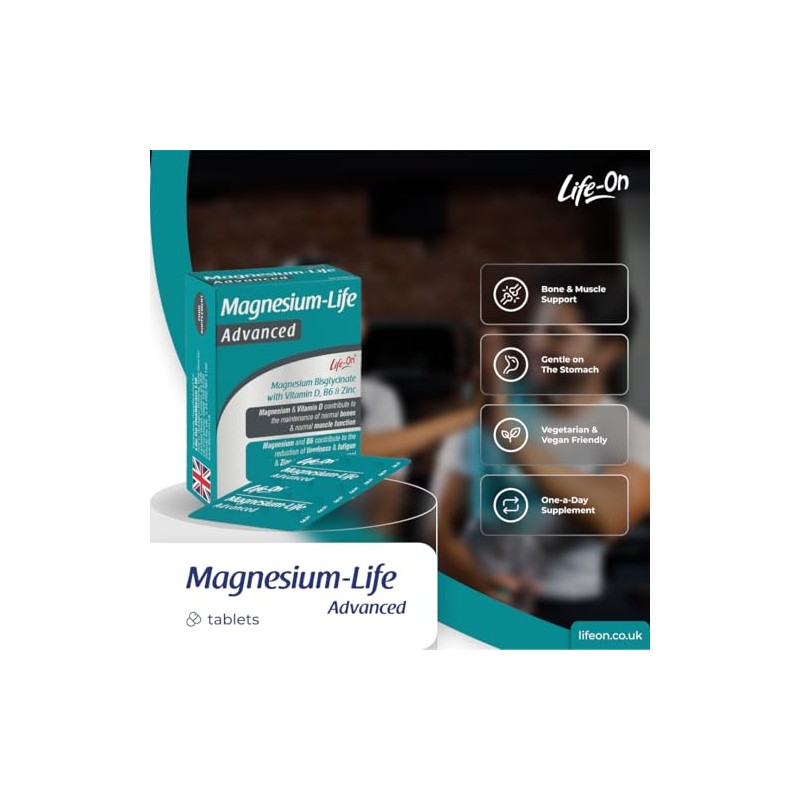 Life On Magnesium-Life Advanced Tablets – Magnesium Glycinate with Vitamin