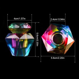 Colorful Diamond Crystal Glass Nail Cup with Lid Acrylic Nail Liquid Powder Sequins Holder Container Dappen Dish for Monomer Nail Art Beauty Tools Jewelry Storage Desktop Decoration