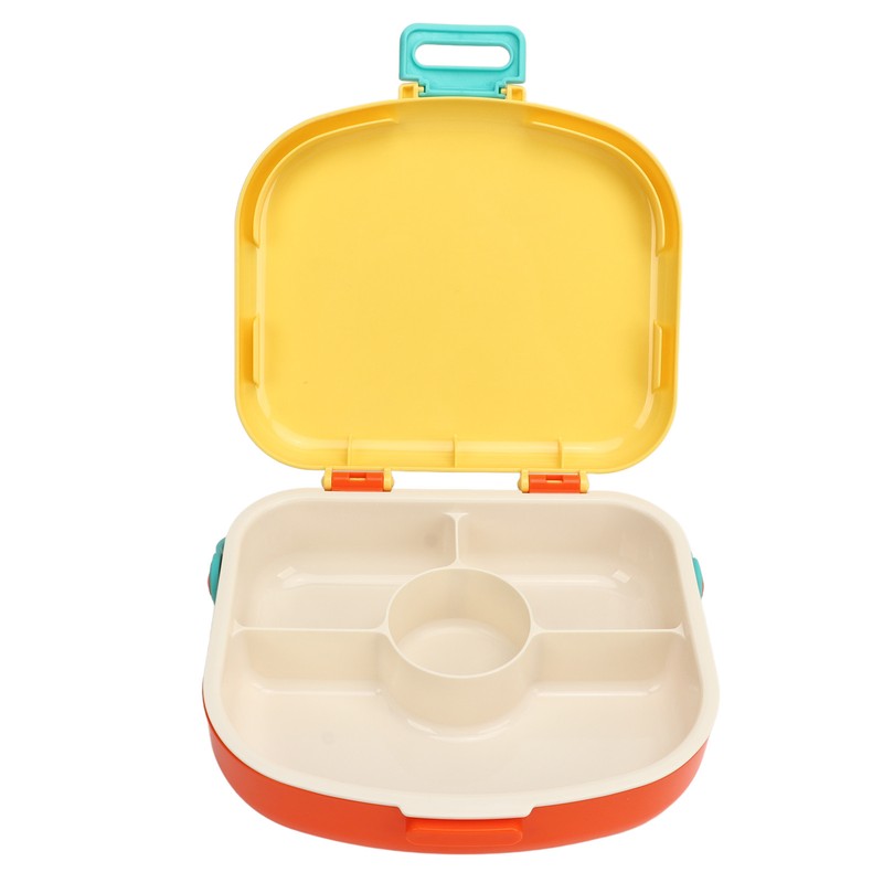 Bento Lunch Box ABS Separate Compartments with Buckle Handle Leakage