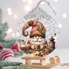 Stained Glass Suncatcher Ornament - Charming Gnome Christmas Decorations -