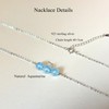 Aquamarine Necklace Stocking Stuffers for Women Dainty 925 Sterling Silver