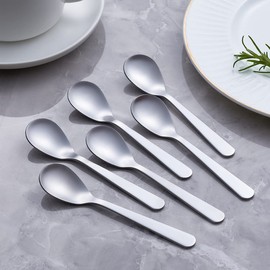 FULLYWARE Demitasse Espresso Spoons, Stainless Steel Satin Finish Coffee Spoons, Mini Teaspoons, Sugar Spoons, 4.7-inch, Set of 6