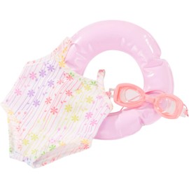 Götz 3403293 Summer Must Have Baby Doll Set - 3-Piece Bath Set for Baby Dolls Size S (30-33 cm)