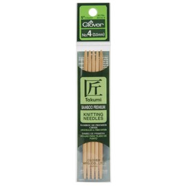 Clover Bamboo Double Point Knitting Needles 5" 5/Pkg-Size 5