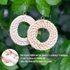 Rattan Earrings Hoops For Women Large Woven Handmade Straw DIY