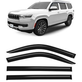 CLIM ART Incredibly Durable Rain Guards for Jeep Wagoneer 2022-2024, Original Tape-on Window Deflectors, Vent Deflector, Window Visors, Car Accessories, 4 pcs. - 422297