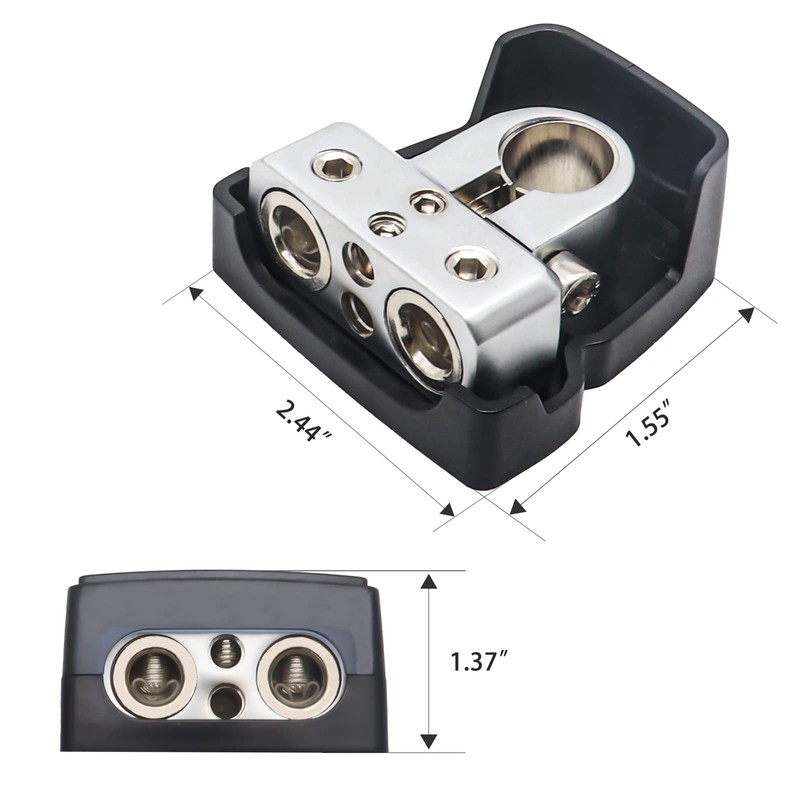 Recoil PBT-D04 2 Pack Premium Solid Brass Positive Negative Battery