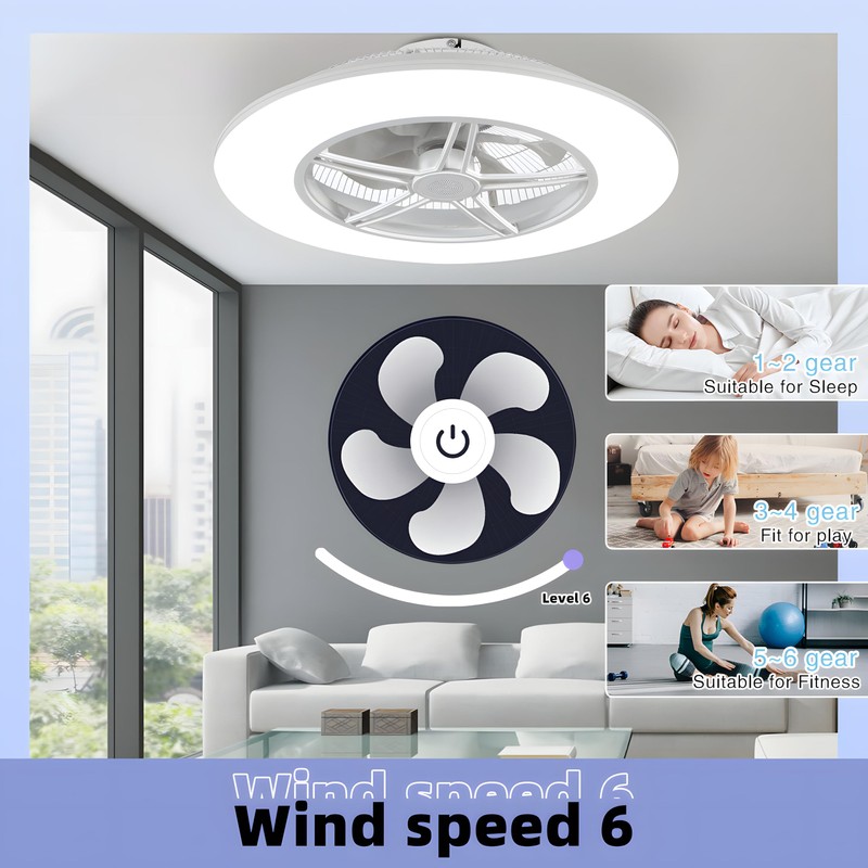 BAYSQUIRREL Alexa WiFi Low Profile Ceiling Fan with Light Flush