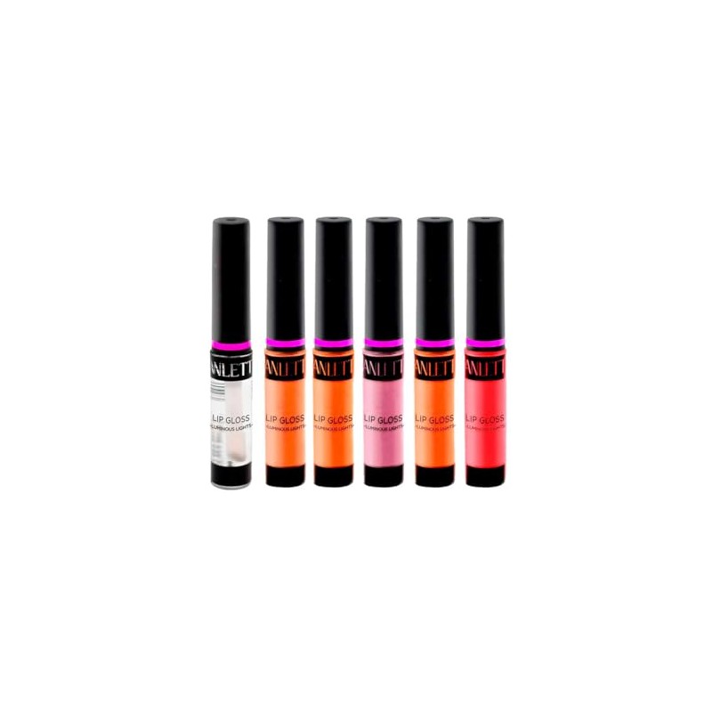 Kit labial lipgloss Anlett con 6 piezas #4 multicolor cont.