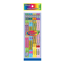 BAZIC Reward & Incentive Wood Pencils w/Eraser (8/Pack)
