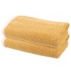 sourcing map 2 Pcs Bathroom Hand Towels Yellow Soft Absorbent