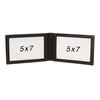 Karandu Double 5x7 Landscape Leather Picture Frame - Black