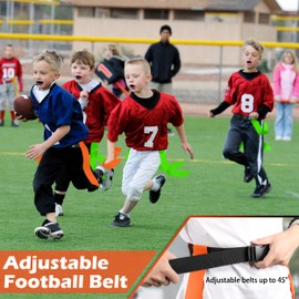 Hilhook Flag Football Belts, Sets of 12 Orange Flag Football Sets with 42 Flags for Youth, Kids and Adults Sport Team Building and Competition Training