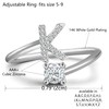 Haoze Initial Letter Ring for Women Silver Stackable Alphabet Rings