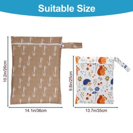 JINGIHE 4Pcs Wet Dry Bags, Waterproof Reusable Baby Diaper Bags for Swimsuit, Dirty, Yoga, Gym, Clothes, Washable Dry Bag for Travel, Beach, Pool, Diapers, Outdoors(2-small and 2-large)