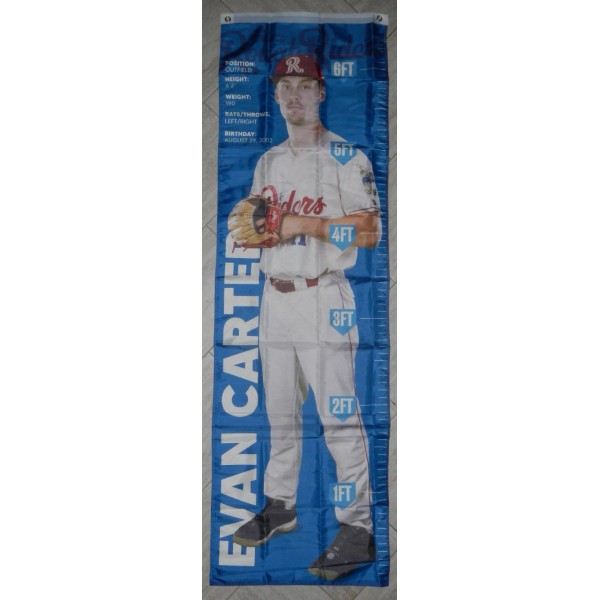 Frisco RoughRiders MiLB Baseball Evan Carter Flag Banner Height Growth