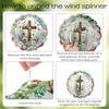 Hanging Wind Spinners Outdoor - Metal Cross Decor 3D Wind