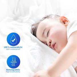 100% Waterproof Mattress Protector, Air Fabric Cooling Mattress Topper Cover, Smooth, Soft, Breathable, Noiseless, Washable, Deep Pocket (200 x 200 cm)