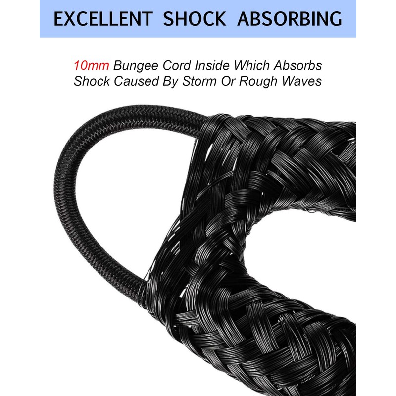 2PCS Dock Lines 3FT Premium Bungee Boat Lines Boat Accessories