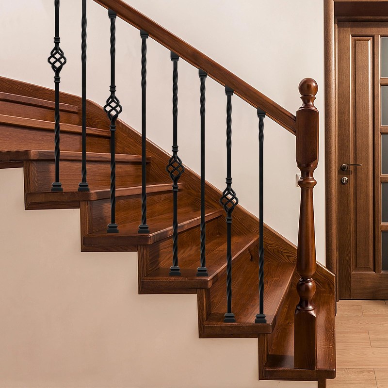 Vilstomes Wrought Iron Balusters, 10 Pack Metal Deck Spindles, 1/2"