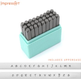 ImpressArt -The Original Basic Bridgette Letter & Number Metal Stamping Kit - (63 Piece Punch Set) Complete Set of 3 Metal Stamps - Uppercase/Lowercase/Number - 3MM