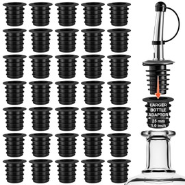 Maxdot 36 Pack Liquor Pourer Adapters for Large Olive Oil Bottles and Liquor Bottles, up to 1inch/25mm Neck Bottle, Converts Regular Size Spout to Large Pouring Spout
